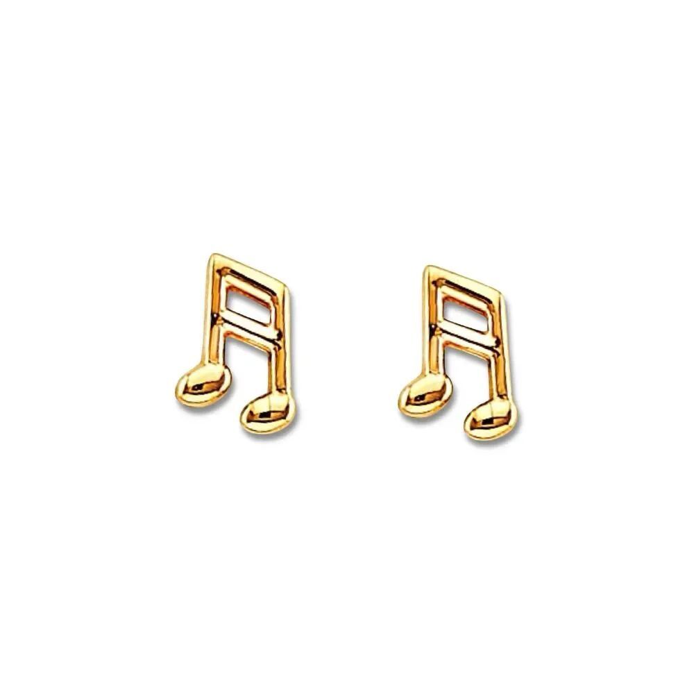 14K Gold Music Note Earrings | Gift for Music Lover By Tehrani Jewelry